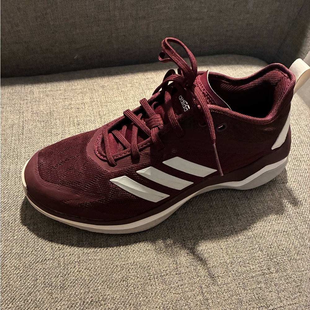 Adidas Men's Burgundy and White Athletic Shoes